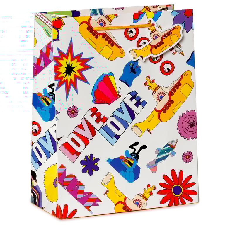 Licensed Yellow Submarine Beatles LOVE Card Gift Bag - Large