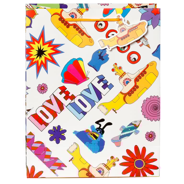 Licensed Yellow Submarine Beatles LOVE Card Gift Bag - Large