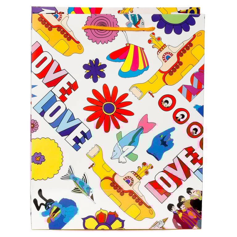 Licensed Yellow Submarine Beatles LOVE Card Gift Bag - Large