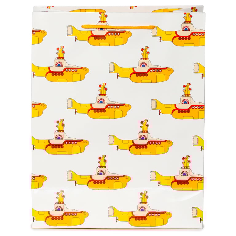 Large Licensed Beatles Yellow Submarine Card Gift Bag with Cord Handles