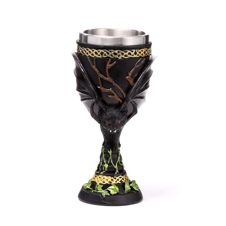 Resin Bat Goblet - Stainless Steel Decorative Halloween Accents