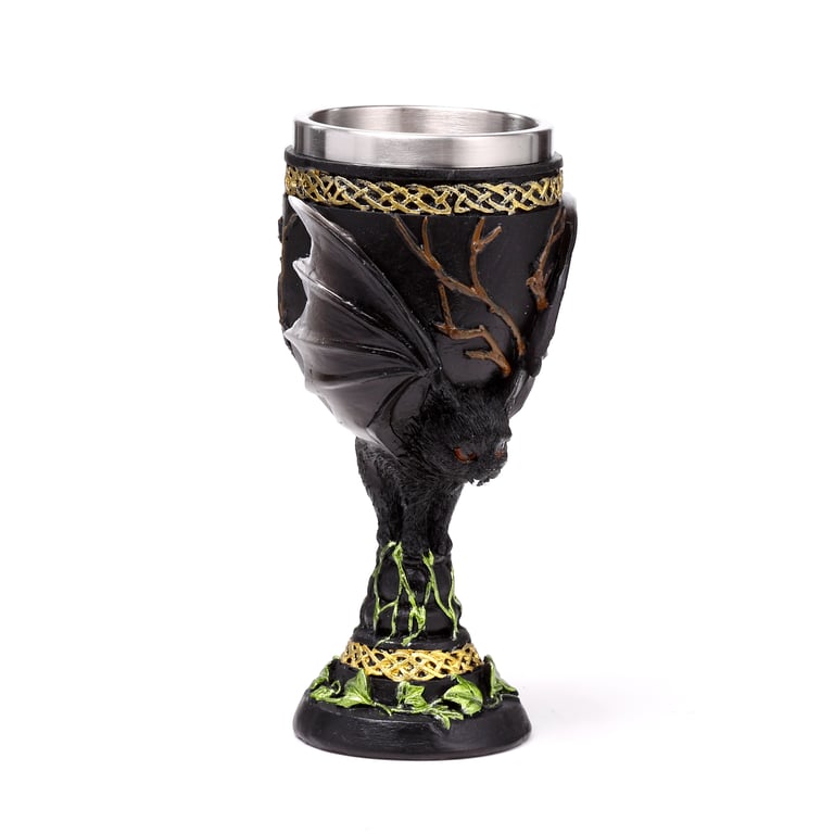 Resin Bat Goblet - Stainless Steel Decorative Halloween Accents