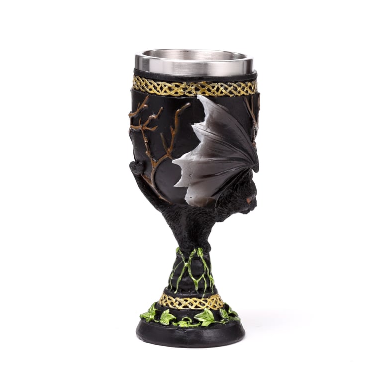 Resin Bat Goblet - Stainless Steel Decorative Halloween Accents