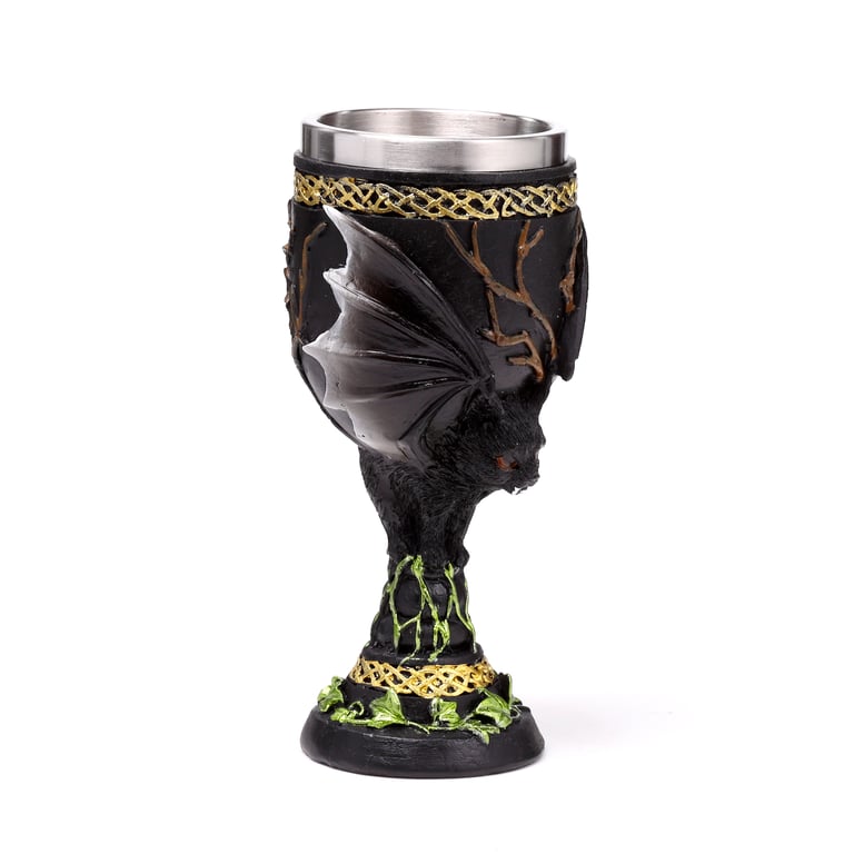 Resin Bat Goblet - Stainless Steel Decorative Halloween Accents