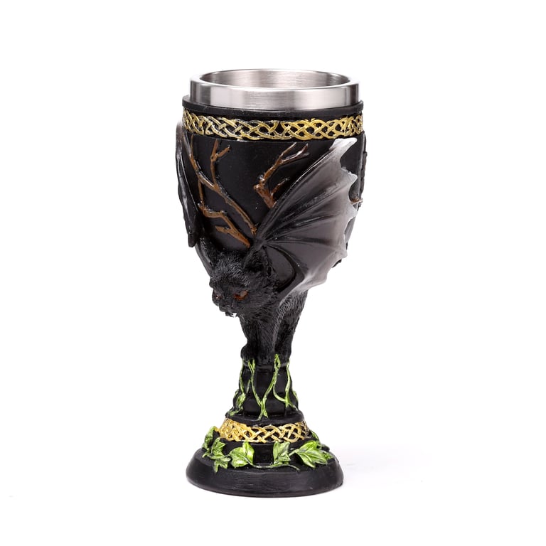 Resin Bat Goblet - Stainless Steel Decorative Halloween Accents