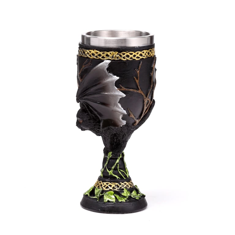 Resin Bat Goblet - Stainless Steel Decorative Halloween Accents
