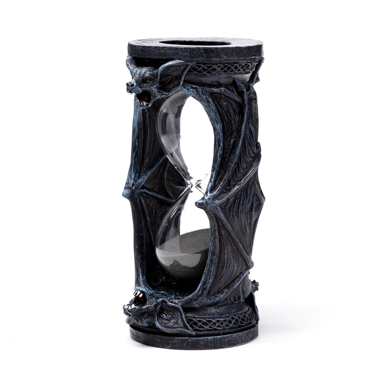 Resin Bat Wing Glass Hourglass Ornament - Halloween Decor