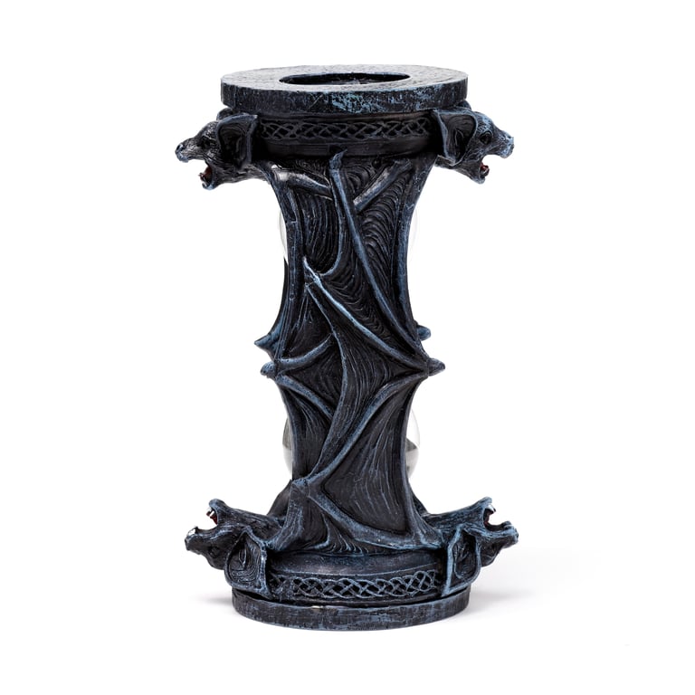 Resin Bat Wing Glass Hourglass Ornament - Halloween Decor