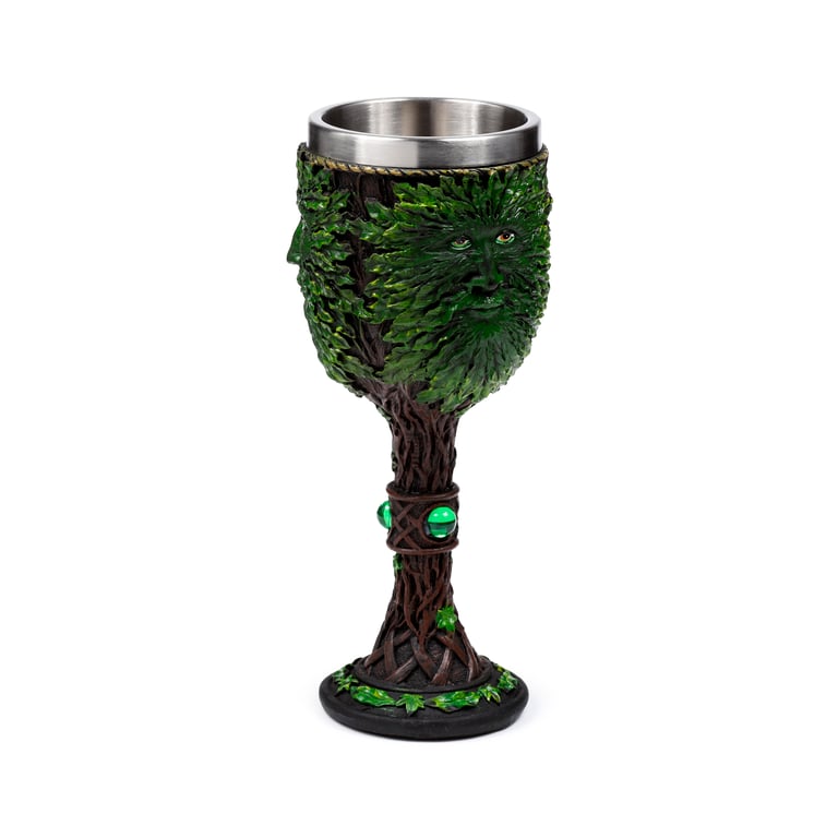 Resin and Stainless Steel Treeman Decorative Goblet - Wipe Clean Only Home Decor Wine Glass Decoration