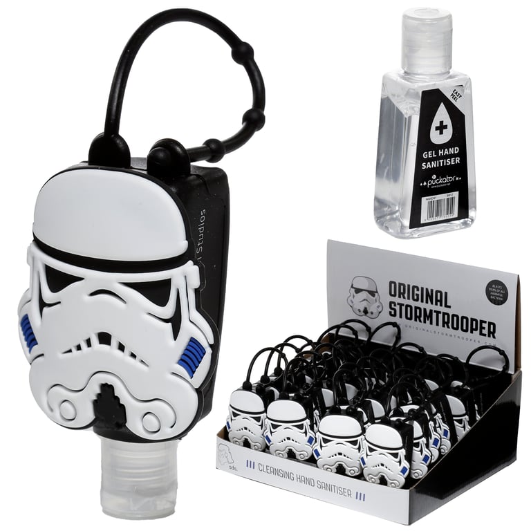The Original Stormtrooper Gel Hand Sanitiser and Holder - 29ml Squeezy Bottle, Licensed Toy Themed, Pet Plastic Construction