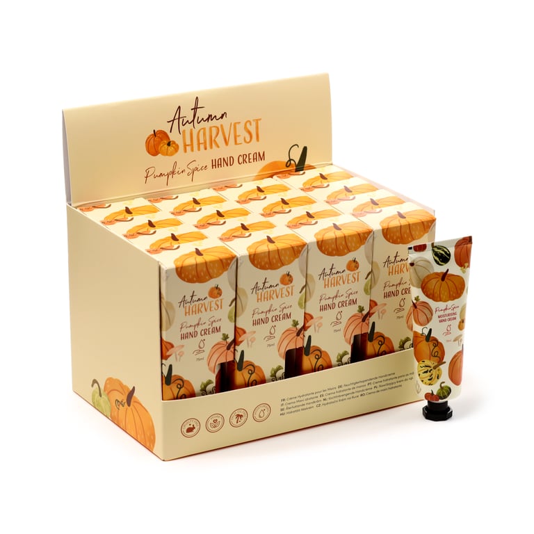 Autumn Harvest Moisturising Hand Cream - Vegan, Palm Oil Free & Cruelty Free, Pumpkin Spice Fragrance, 75ml