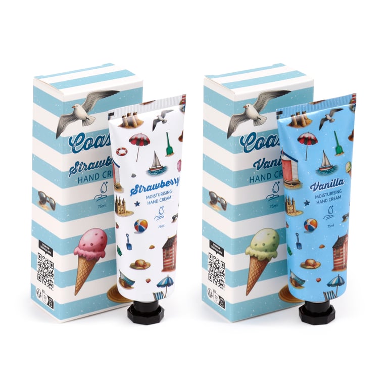 Moisturising Hand Cream - Vegan, Palm Oil Free & Cruelty Free Strawberry Vanilla 75ml