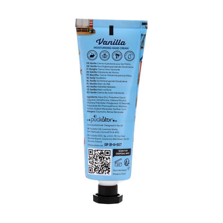 Moisturising Hand Cream - Vegan, Palm Oil Free & Cruelty Free Strawberry Vanilla 75ml