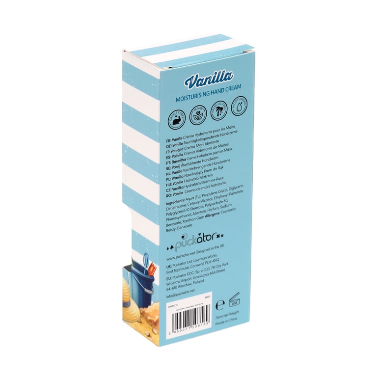 Moisturising Hand Cream - Vegan, Palm Oil Free & Cruelty Free Strawberry Vanilla 75ml