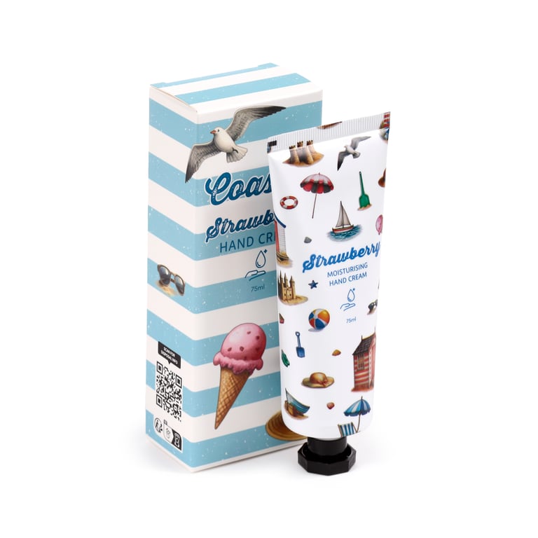 Moisturising Hand Cream - Vegan, Palm Oil Free & Cruelty Free Strawberry Vanilla 75ml