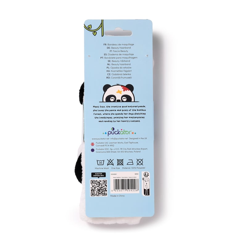 Adoramals Susu the Panda Plush Beauty Headband - Machine Washable One Size Polyester