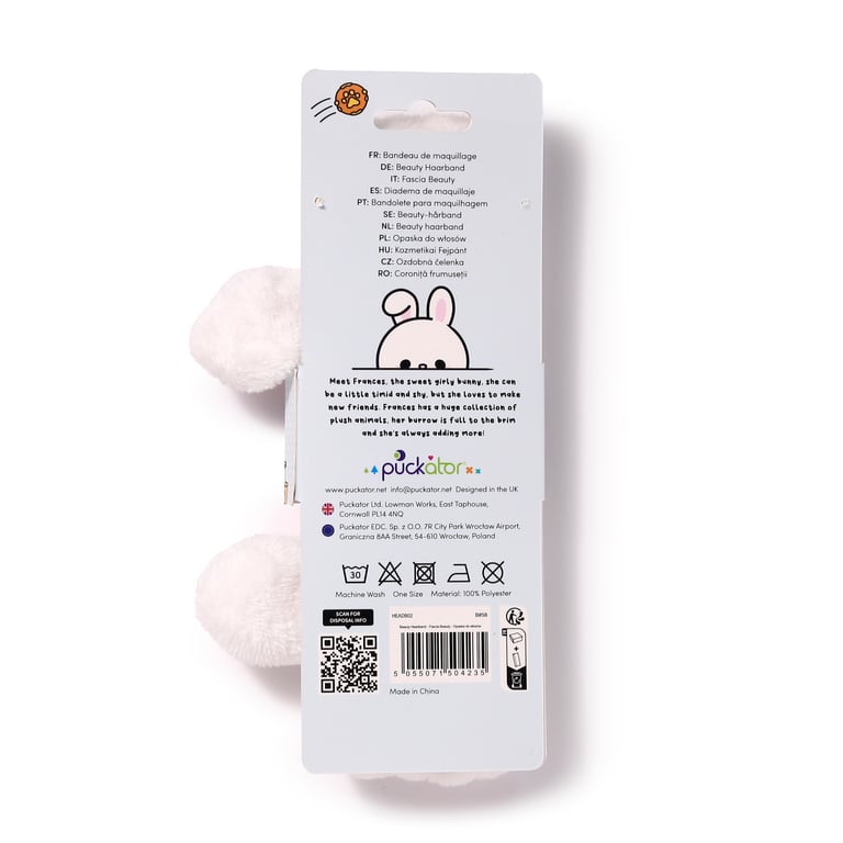 Adoramals Frances the Rabbit Plush Headband - Machine Washable Beauty Accessory