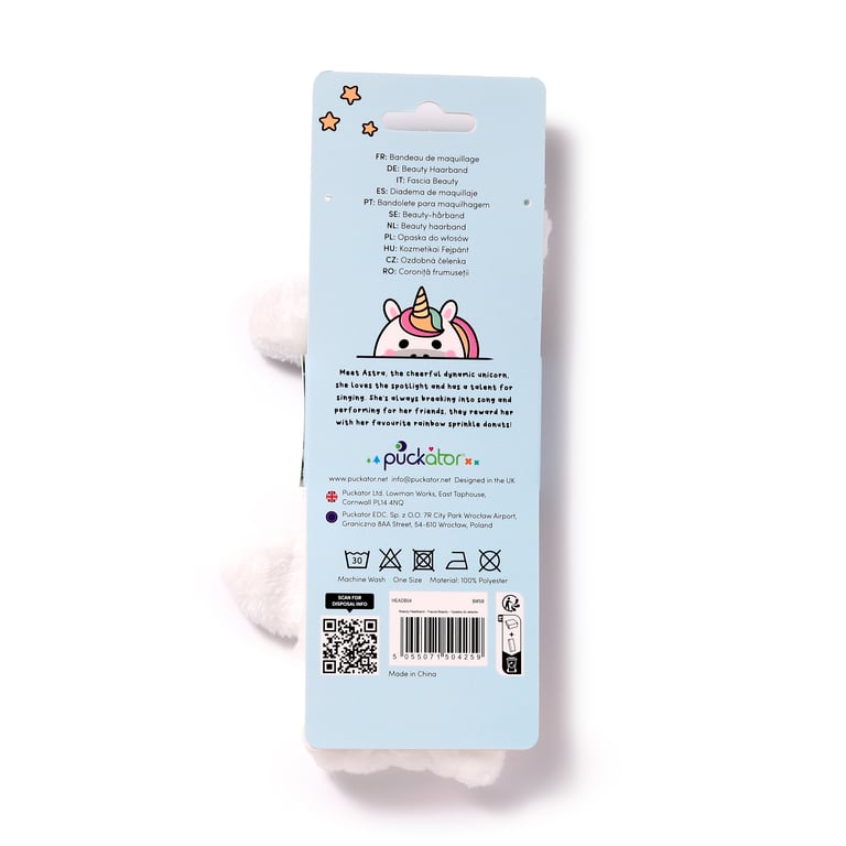 Adoracorns Astra Plush Unicorn Headband - One Size, Machine Washable