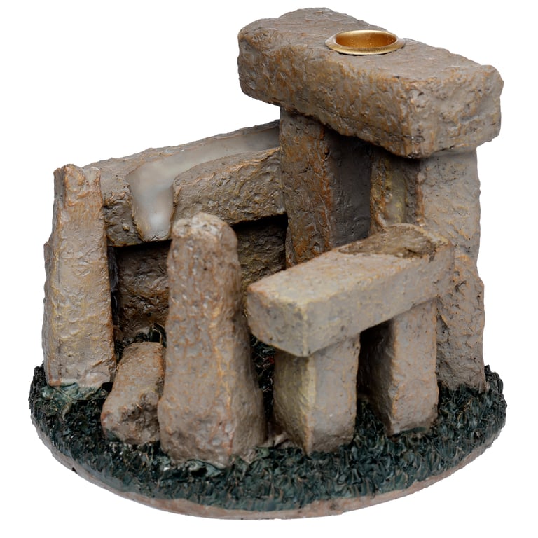 Stone Circle Resin Backflow Incense Burner - 30 Minute Burn Time, Heatproof Design