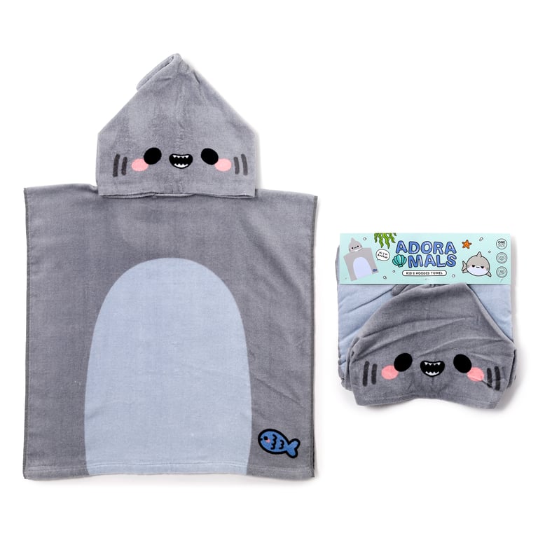 Archie the Shark Kids 100 Cotton Hooded Towel