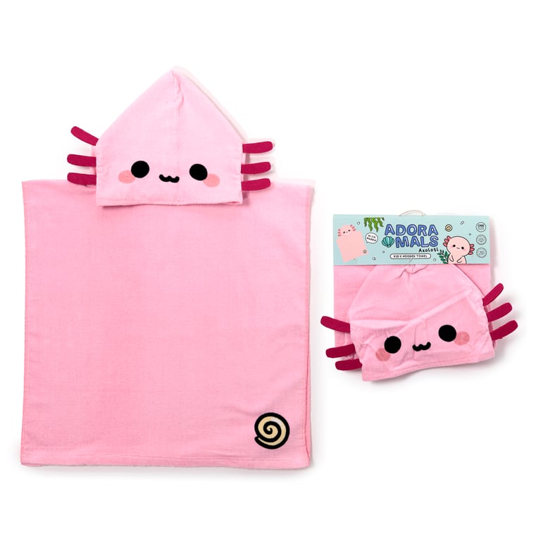 Kids Hooded Towel - 100 Cotton Maddie the Axolotl Home Essentials