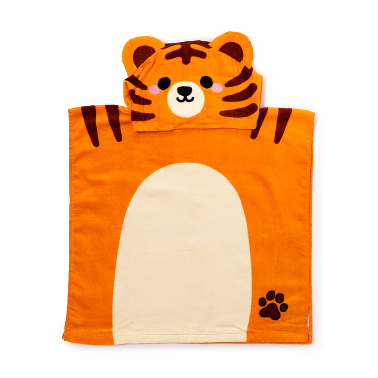 Adoramals Alfie the Tiger 100 Cotton Kids Hooded Towel