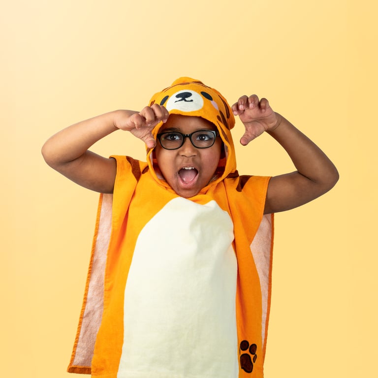 Adoramals Alfie the Tiger 100 Cotton Kids Hooded Towel