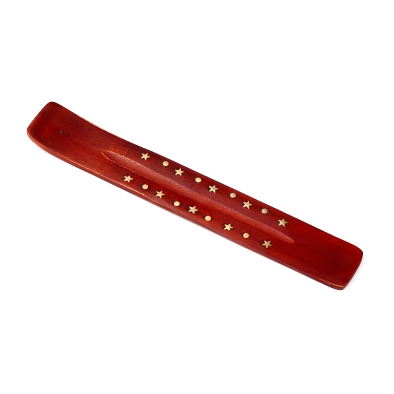 Mango Wood Ashcatcher - Star Design Incense Holder with Dots Home Decor