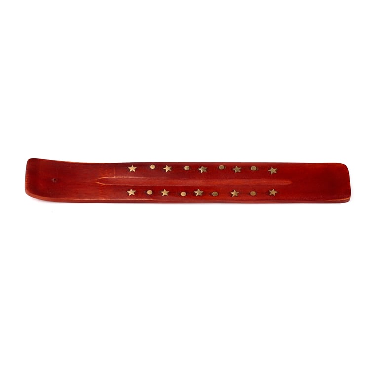 Mango Wood Ashcatcher - Star Design Incense Holder with Dots Home Decor