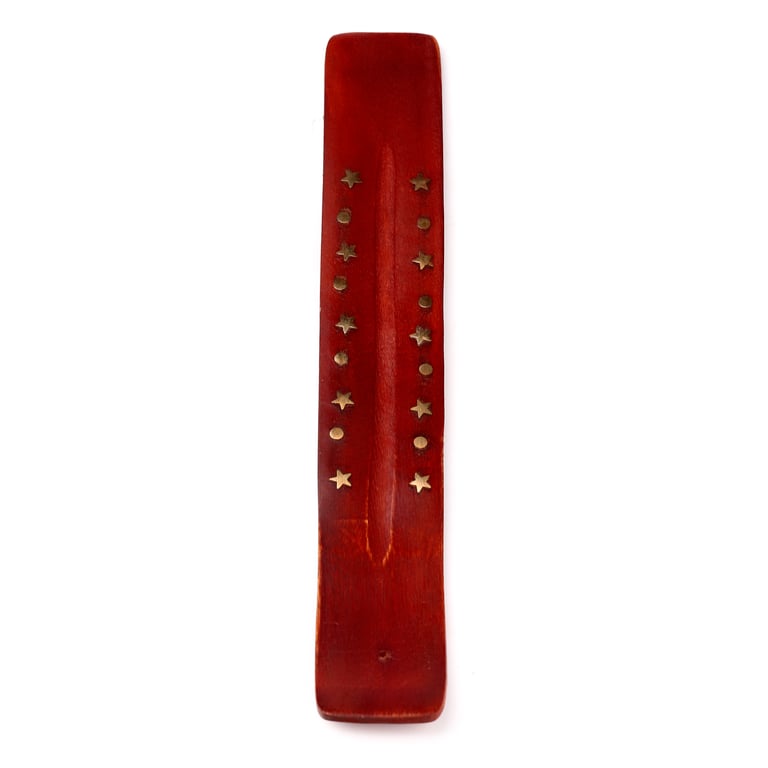 Mango Wood Ashcatcher - Star Design Incense Holder with Dots Home Decor