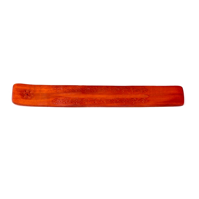 Mango Wood Carved Ashcatcher - Incense Holder & Decorative Home Accent