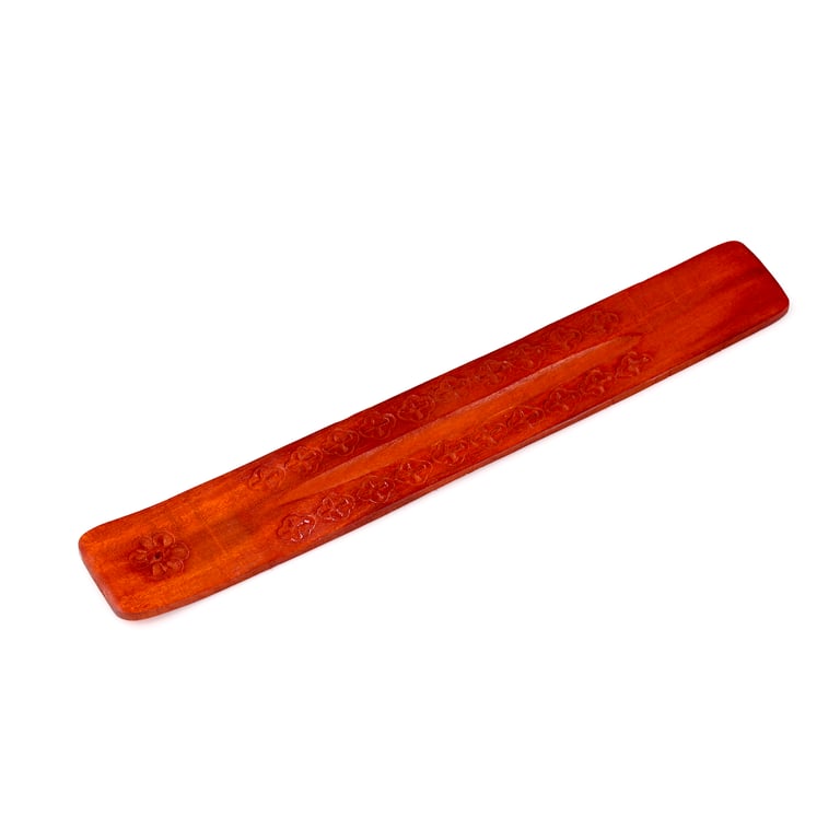 Mango Wood Carved Ashcatcher - Incense Holder & Decorative Home Accent