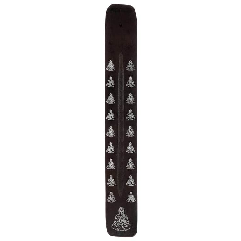 Mango Wood Buddha Incense Burner Ash Catcher - Home Decor Accessory