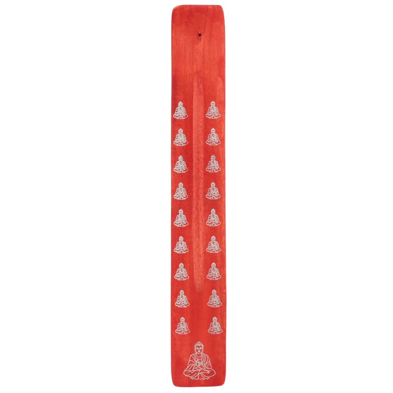 Mango Wood Buddha Incense Burner Ash Catcher - Home Decor Accessory
