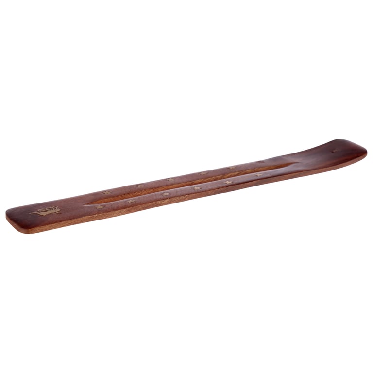 Sheesham Wood Decorative Incense Burner with Ash Catcher and Stand