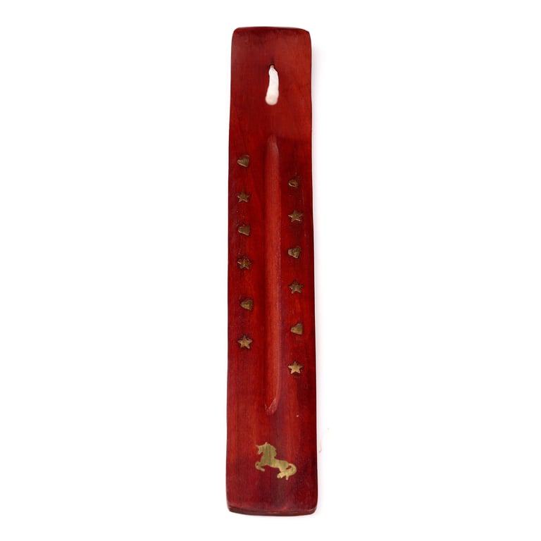 Mango Wood Incense Burner - Wooden Ash Catcher & Decorative Holder for Incense Sticks