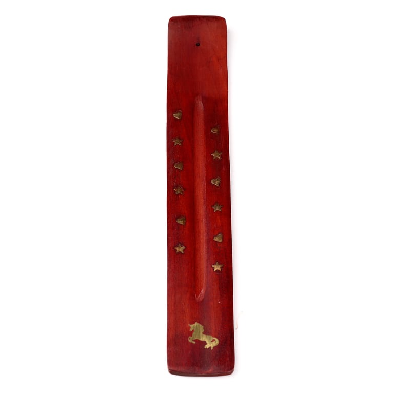 Mango Wood Incense Burner - Wooden Ash Catcher & Decorative Holder for Incense Sticks