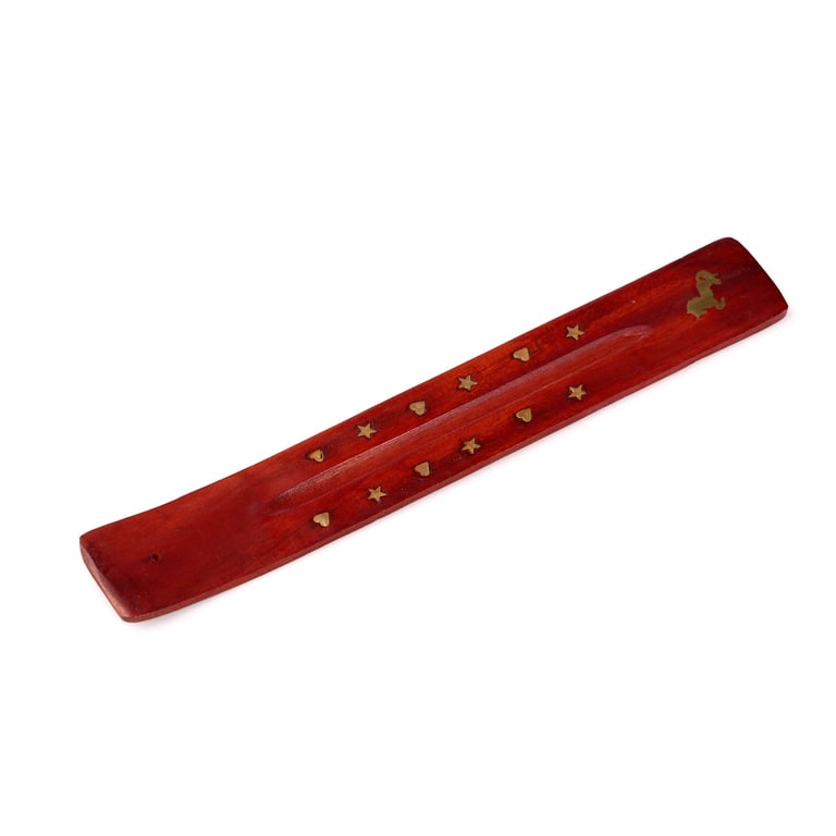 Mango Wood Incense Burner - Wooden Ash Catcher & Decorative Holder for Incense Sticks