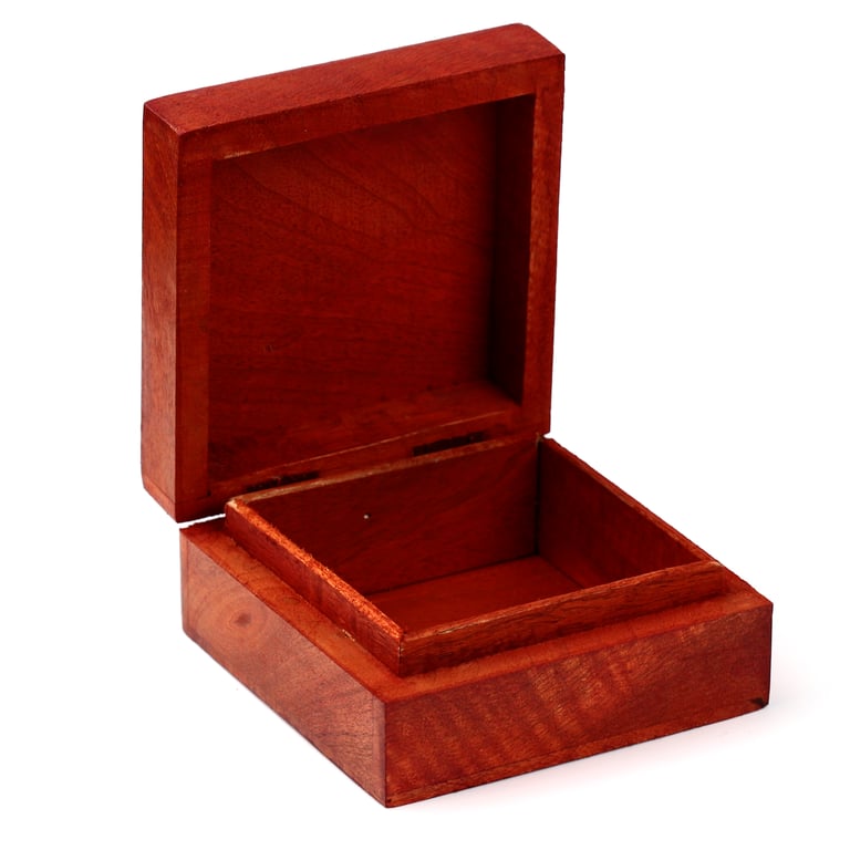 Mango Wood Carved Elephant Trinket Storage Box - Home Decor