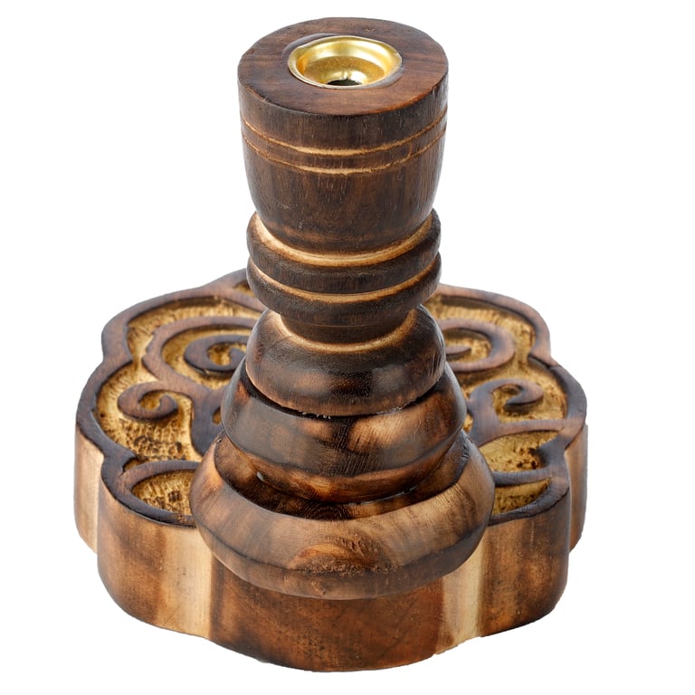 Mango Wood Backflow Incense Burner - Natural Heatproof Design
