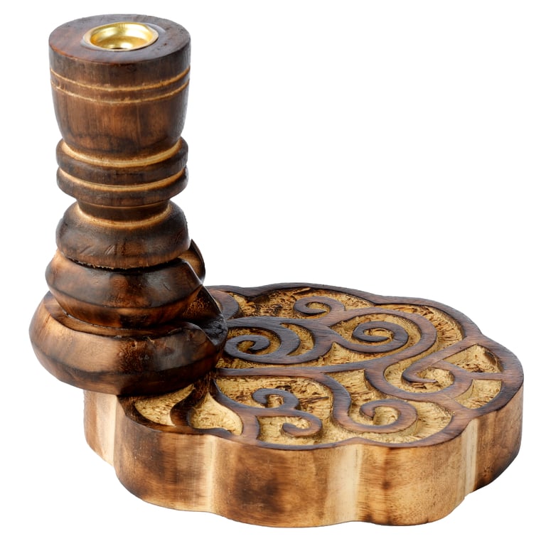Mango Wood Backflow Incense Burner - Natural Heatproof Design