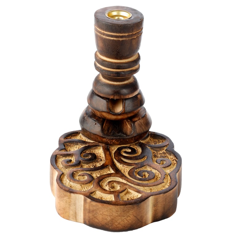 Mango Wood Backflow Incense Burner - Natural Heatproof Design