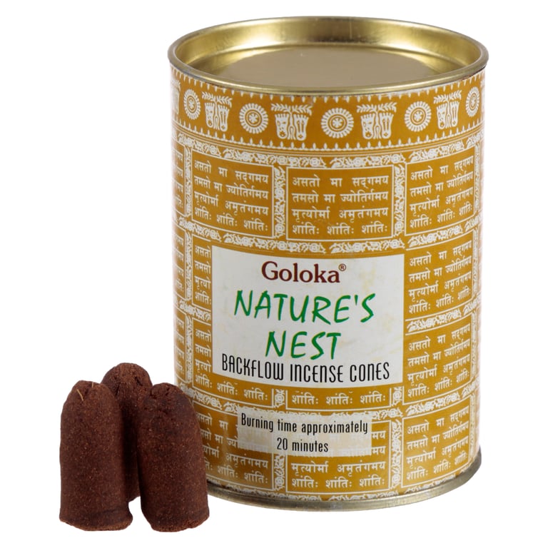 Goloka Backflow Incense Cones - Vegan & Cruelty Free, 24 Count, 20 Minute Burn Time