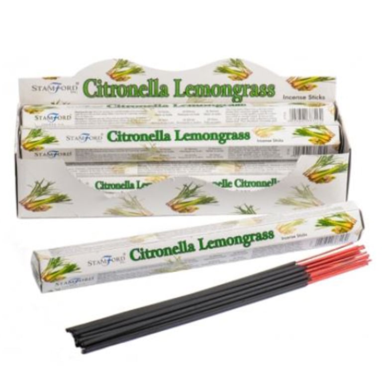 Stamford Premium Hex Citronella & Lemongrass Incense Sticks - Cruelty Free & Vegan, 30 Minute Burn Time