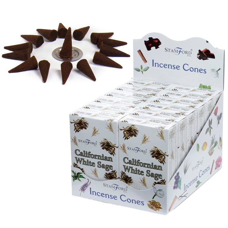 Stamford Hex Californian White Sage Hand Rolled Incense Cones - Cruelty Free & Vegan