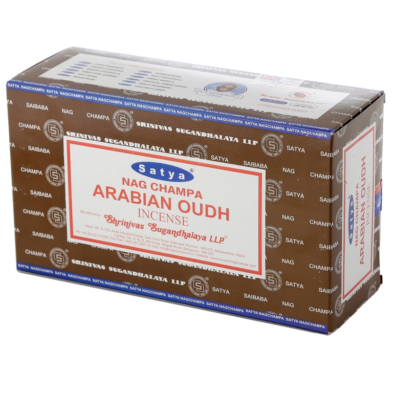 Satya Nag Champa Arabian Oudh Incense Sticks - Cruelty Free & Vegan Hand Rolled Aromatherapy