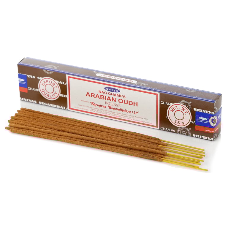 Satya Nag Champa Arabian Oudh Incense Sticks - Cruelty Free & Vegan Hand Rolled Aromatherapy