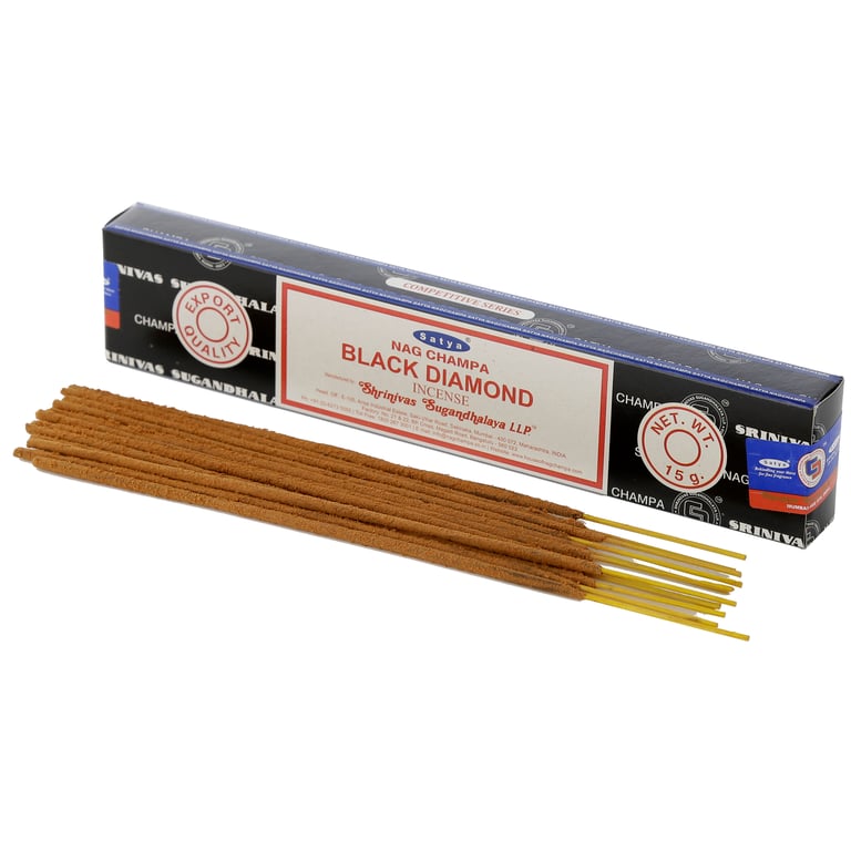 Satya Nag Champa Black Diamond Hand Rolled Incense Sticks - Cruelty Free & Vegan