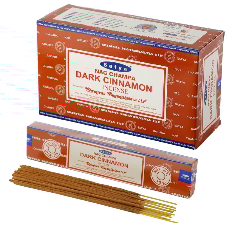 Satya Dark Cinnamon Nag Champa Hand Rolled Incense Sticks (Cruelty Free & Vegan)