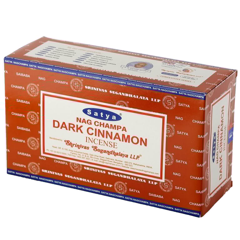 Satya Dark Cinnamon Nag Champa Hand Rolled Incense Sticks (Cruelty Free & Vegan)